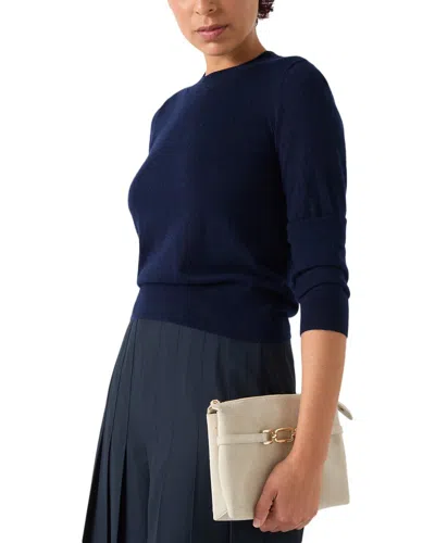 Lk Bennett Ashley Wool & Cashmere-blend Knitted Top In Blue