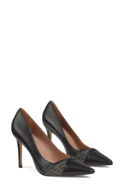 Lk Bennett Astra Crystal Pointed Toe Pump In Black