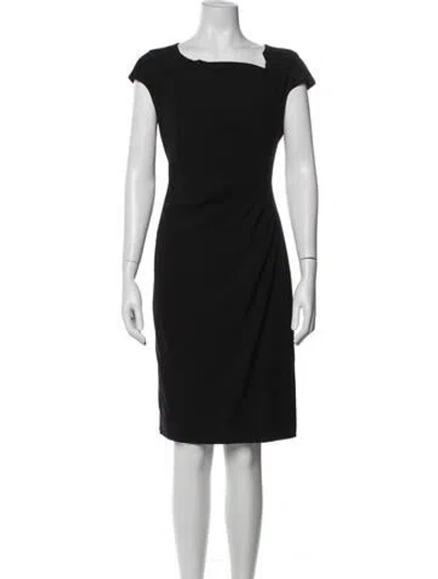 Pre-owned Lk Bennett Asymmetrical Knee-length Dress In Black