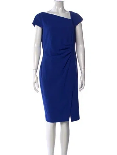 Pre-owned Lk Bennett Asymmetrical Knee-length Dress In Blue