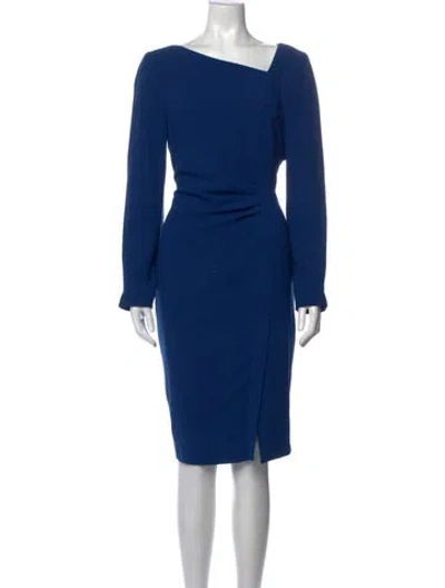 Pre-owned Lk Bennett Asymmetrical Knee-length Dress In Blue