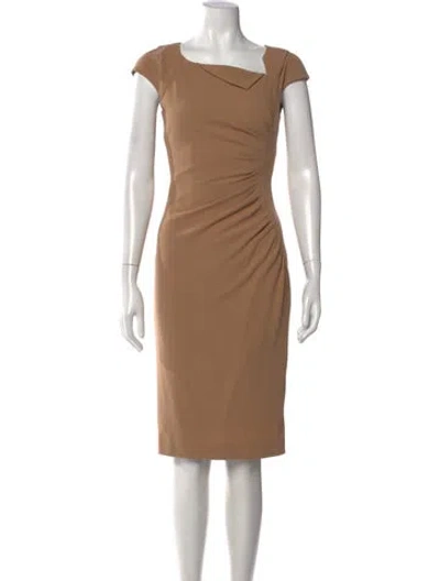 Pre-owned Lk Bennett Asymmetrical Knee-length Dress In Brown