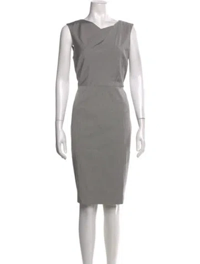 Pre-owned Lk Bennett Asymmetrical Knee-length Dress In Grey