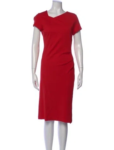 Pre-owned Lk Bennett Asymmetrical Knee-length Dress In Red