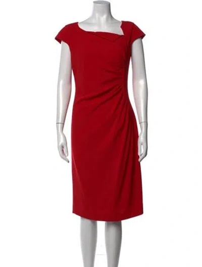 Pre-owned Lk Bennett Asymmetrical Knee-length Dress In Red