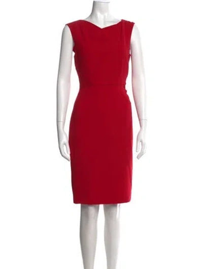 Pre-owned Lk Bennett Asymmetrical Knee-length Dress In Red