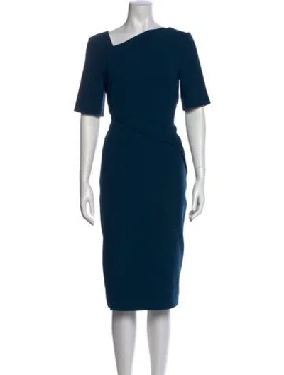 Pre-owned Lk Bennett Asymmetrical Midi Length Dress In Blue