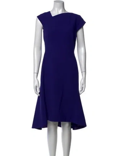 Pre-owned Lk Bennett Asymmetrical Midi Length Dress In Blue