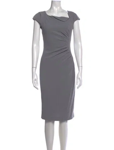 Pre-owned Lk Bennett Asymmetrical Midi Length Dress In Grey