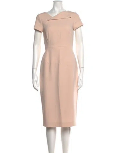 Pre-owned Lk Bennett Asymmetrical Midi Length Dress In Pink