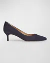 Lk Bennett Audrey Suede Courts In Navy