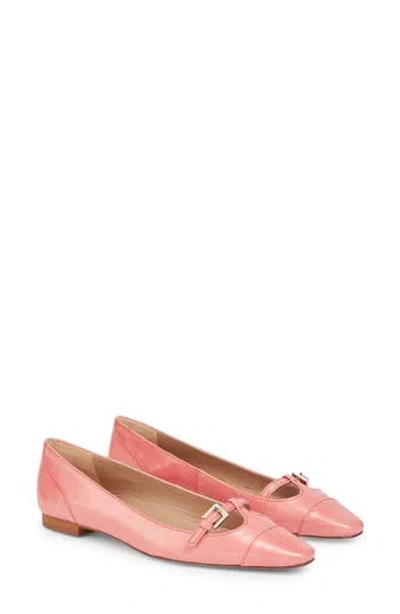 Lk Bennett Aurora Cap Toe Flat In Salmon