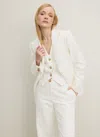 Lk Bennett Avery Cream Italian Cotton Jacket In White