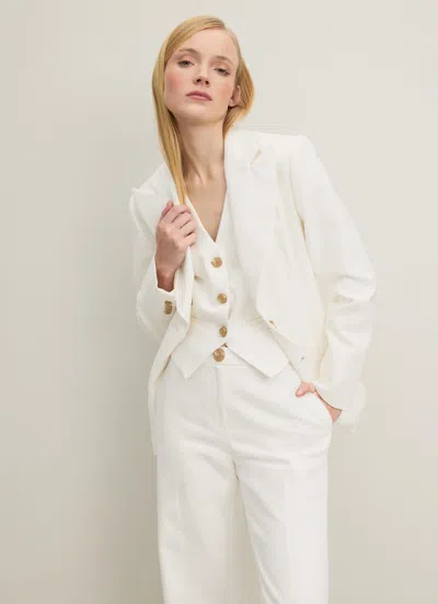 Lk Bennett Avery Cream Italian Cotton Jacket