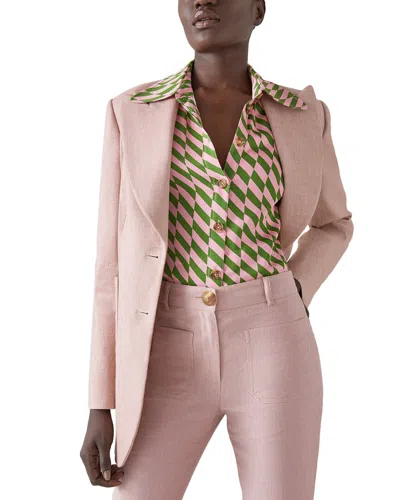 Lk Bennett Avery Linen-blend Jacket In Pink