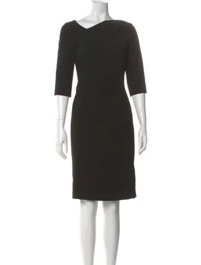 Pre-owned Lk Bennett Bateau Neckline Knee-length Dress In Black