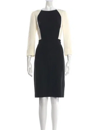 Pre-owned Lk Bennett Bateau Neckline Knee-length Dress In Black