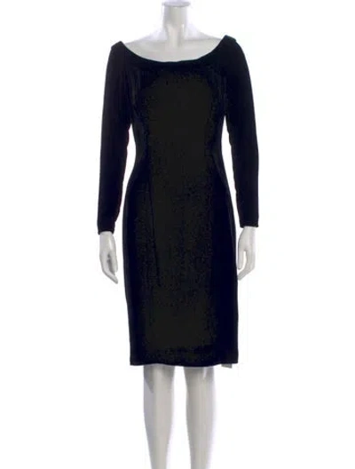 Pre-owned Lk Bennett Bateau Neckline Knee-length Dress In Black