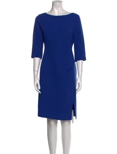 Pre-owned Lk Bennett Bateau Neckline Knee-length Dress In Blue