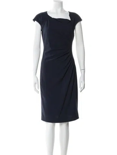 Pre-owned Lk Bennett Bateau Neckline Knee-length Dress In Blue