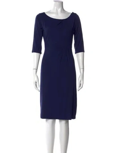 Pre-owned Lk Bennett Bateau Neckline Knee-length Dress In Blue