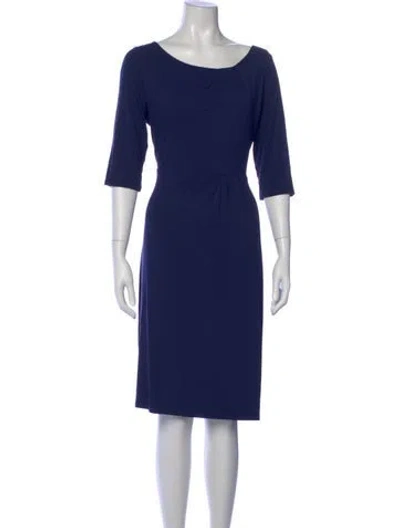 Pre-owned Lk Bennett Bateau Neckline Knee-length Dress In Blue
