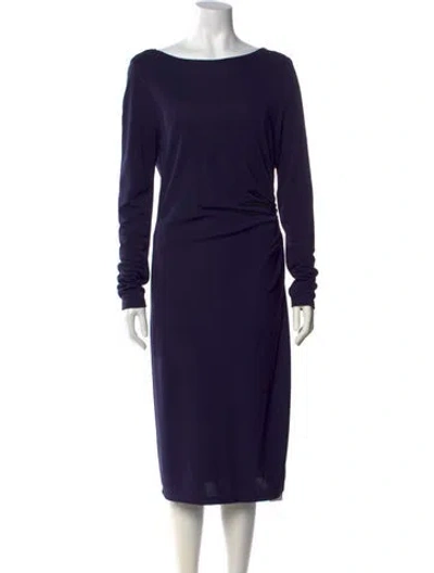Pre-owned Lk Bennett Bateau Neckline Knee-length Dress In Blue