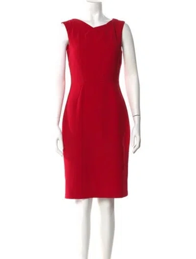 Pre-owned Lk Bennett Bateau Neckline Knee-length Dress In Red