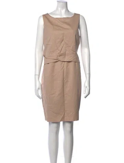 Pre-owned Lk Bennett Bateau Neckline Knee-length Dress W/ Tags In Neutral