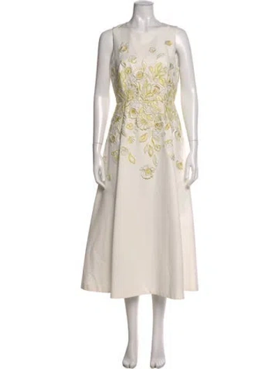 Pre-owned Lk Bennett Bateau Neckline Long Dress In White