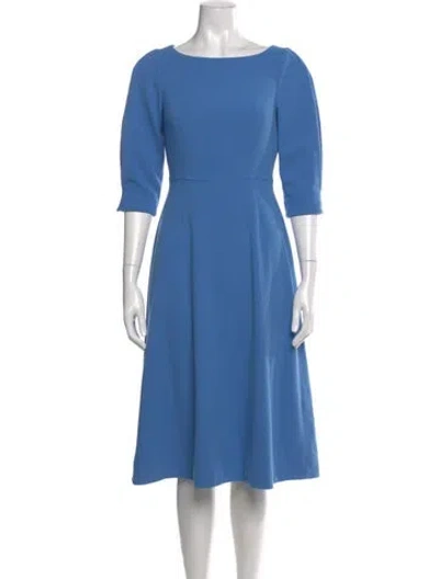 Pre-owned Lk Bennett Bateau Neckline Midi Length Dress In Blue