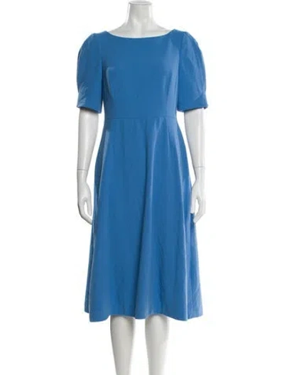 Pre-owned Lk Bennett Bateau Neckline Midi Length Dress In Blue