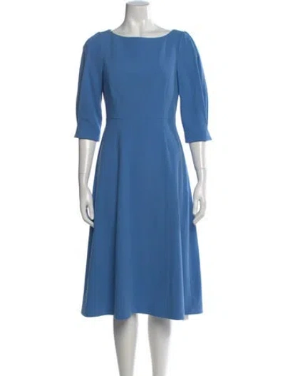 Pre-owned Lk Bennett Bateau Neckline Midi Length Dress In Blue