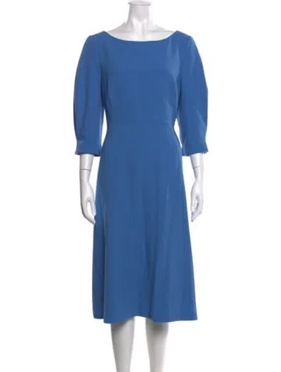 Pre-owned Lk Bennett Bateau Neckline Midi Length Dress In Blue