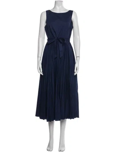 Pre-owned Lk Bennett Bateau Neckline Midi Length Dress In Blue
