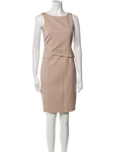 Pre-owned Lk Bennett Bateau Neckline Mini Dress In Neutral
