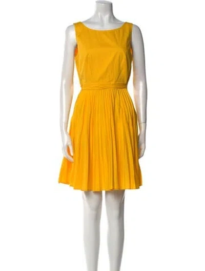 Pre-owned Lk Bennett Bateau Neckline Mini Dress In Yellow