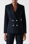 LK BENNETT LK BENNETT BAXTOR PINSTRIPE DOUBLE BREASTED BLAZER