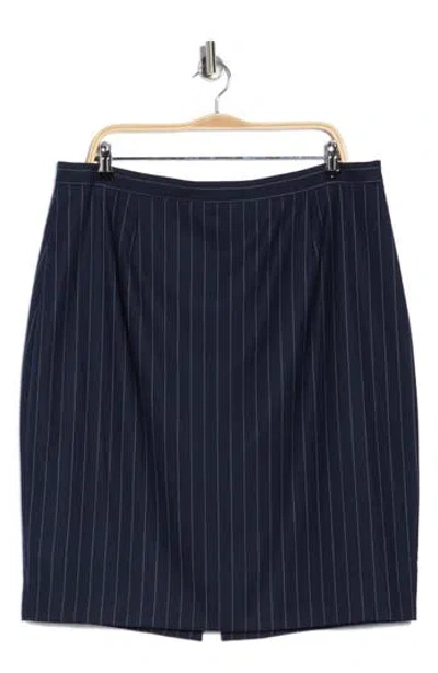 Lk Bennett Bella Pin Stripe A-line Skirt In Blue