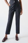 Lk Bennett Bella Pinstripe Pants In Navy