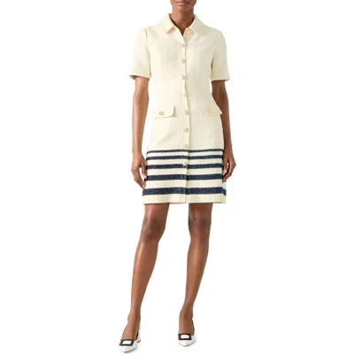 Lk Bennett Bellemer Tweed Shirtdress In White