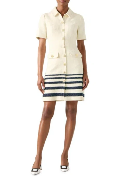 Lk Bennett Bellemer Tweed Shirtdress In Cream Multi