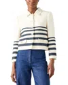Lk Bennett Bellmer Stripe Tweed Jacket In White