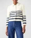 Lk Bennett Bellmer Stripe Tweed Jacket In Cream Multi