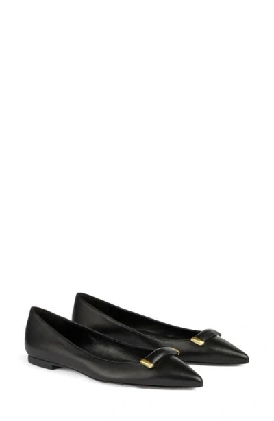 Lk Bennett Blair Pointed Toe Flat In Black