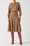 Lk Bennett Blakely Long Sleeve Sweater Dress In Camel