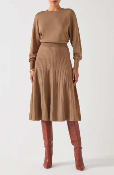 Lk Bennett Blakely Long Sleeve Sweater Dress In Camel