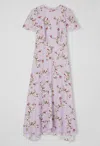 Lk Bennett Boyd Cherry Blossom Silk Midi Dress In Purple