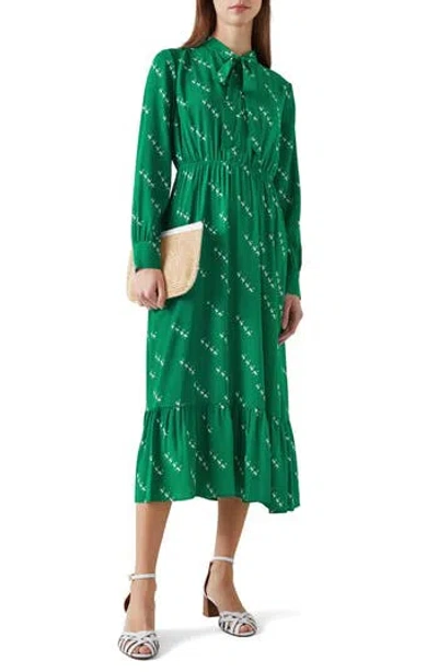 Lk Bennett Bridget Long Sleeve Dress In Green