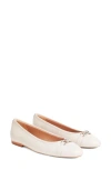 Lk Bennett Womens Cre-ecru Brielle Embellished Leather Ballet Flats In Ecru